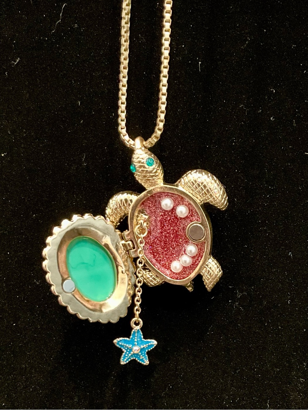 Betsey Johnson Turtle Pendant Necklace - Mint Green, White & Pink - Picture 13 of 14